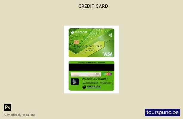 listo para imprimir plantilla de tarjeta de crédito visa Sberbank de Rusia